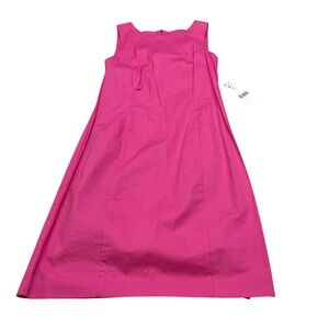 Womens Sheath Dress 12 Pink Sleeveless Cotton Blend Stretch Office Classic NWT
